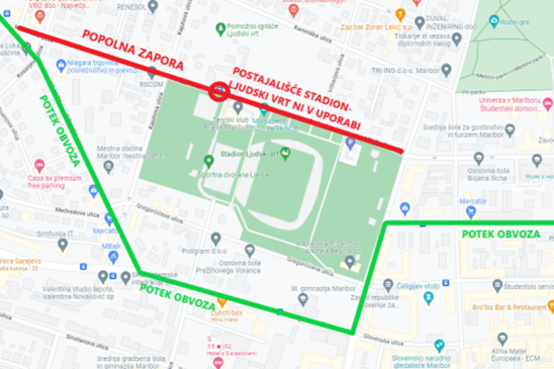 V Maribrou brezplačni avtobusni prevozi in parkiranje v času nogometne tekme