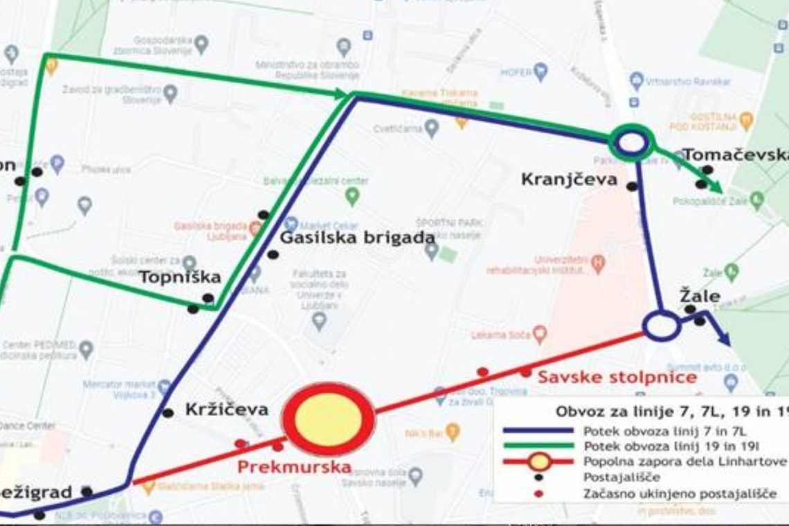 Konec tedna zaprta Linhartova cesta v Ljubljani