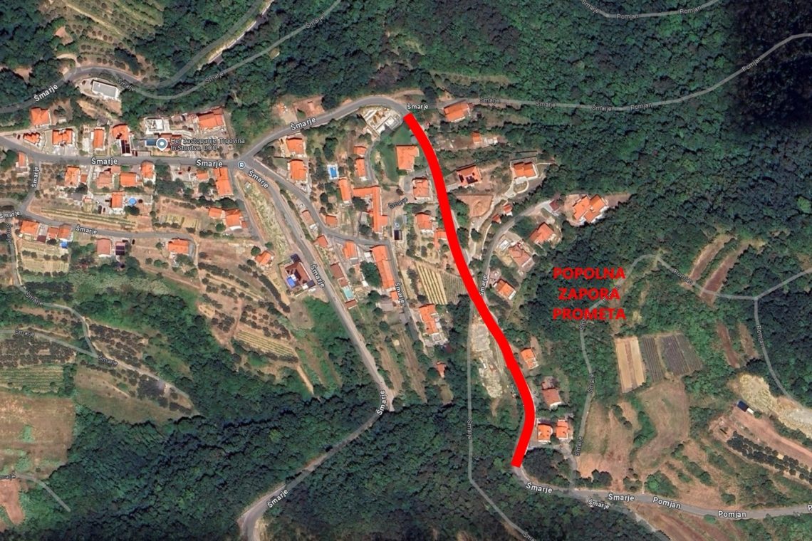 Od četrtka popolna zapora ceste Šmarje–Pomjan