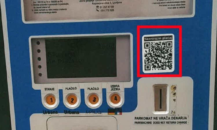 Pojavile so se goljuﬁje s QR kodami na ljubljanskih parkomatih 